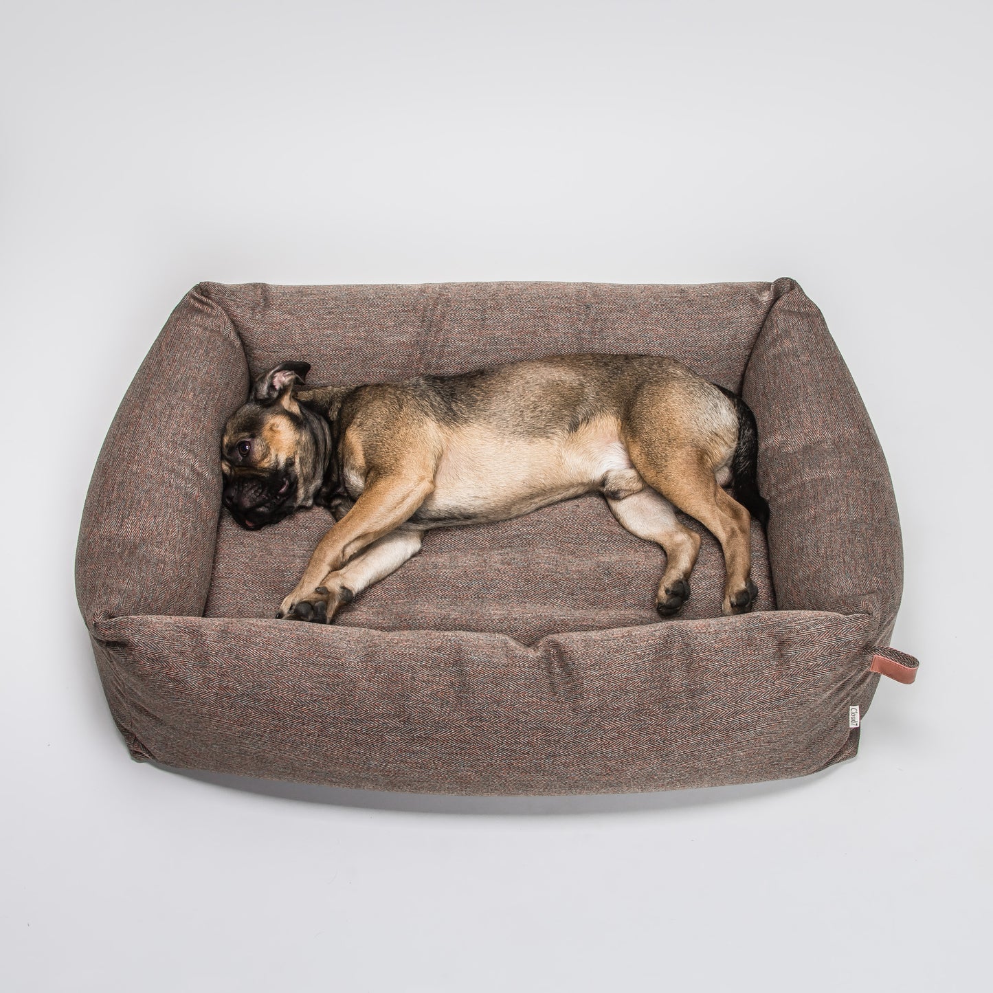 Hundebett Sleepy Deluxe Herringbone Brown